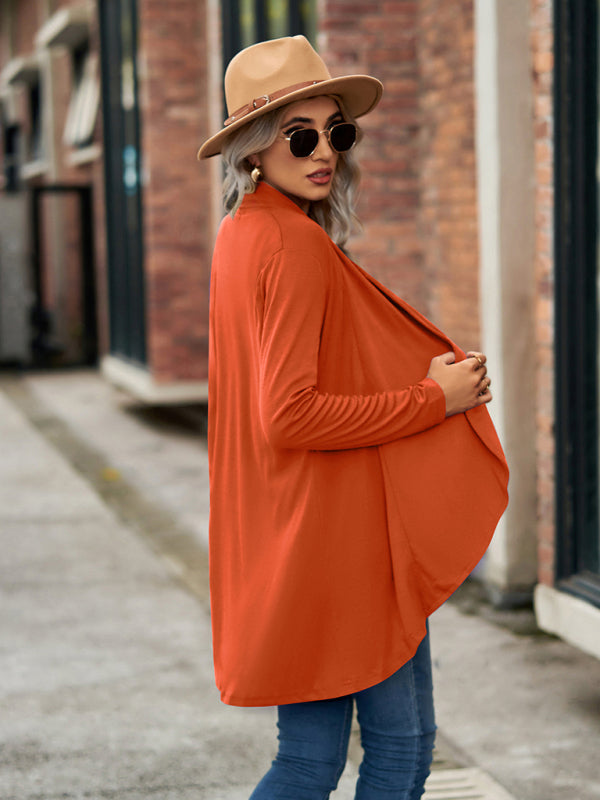 Lesley New Long Sleeve Solid Color Loose Cardigan Top Knitted Jacket