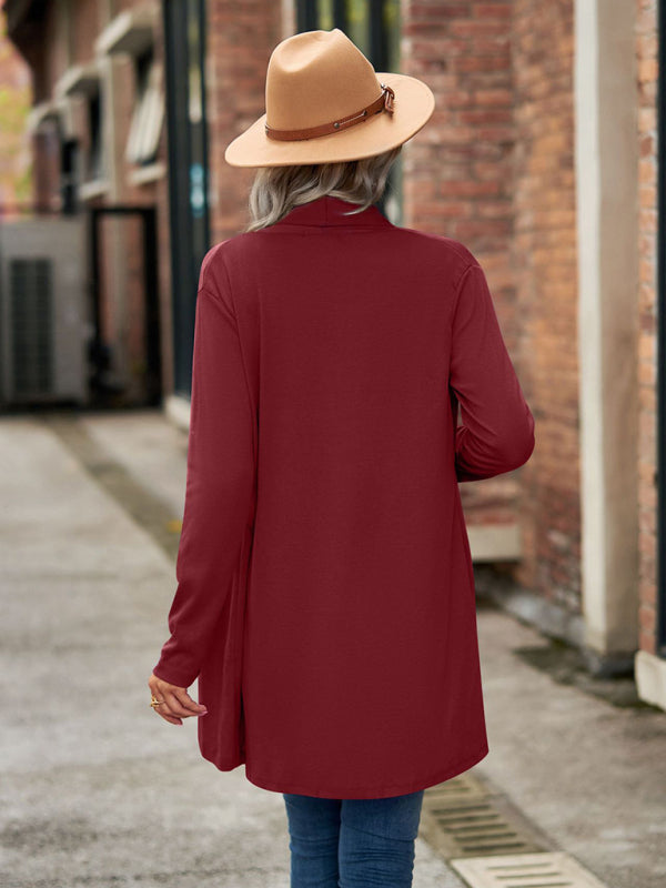 Lesley New Long Sleeve Solid Color Loose Cardigan Top Knitted Jacket