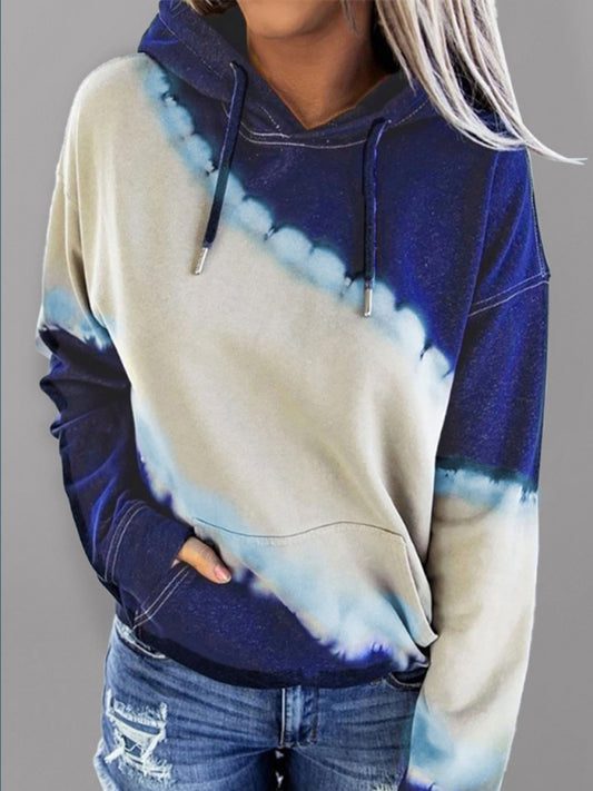 Halle Women's Gradient Tie Dye Hoodie Long Sleeve Sweatshirt