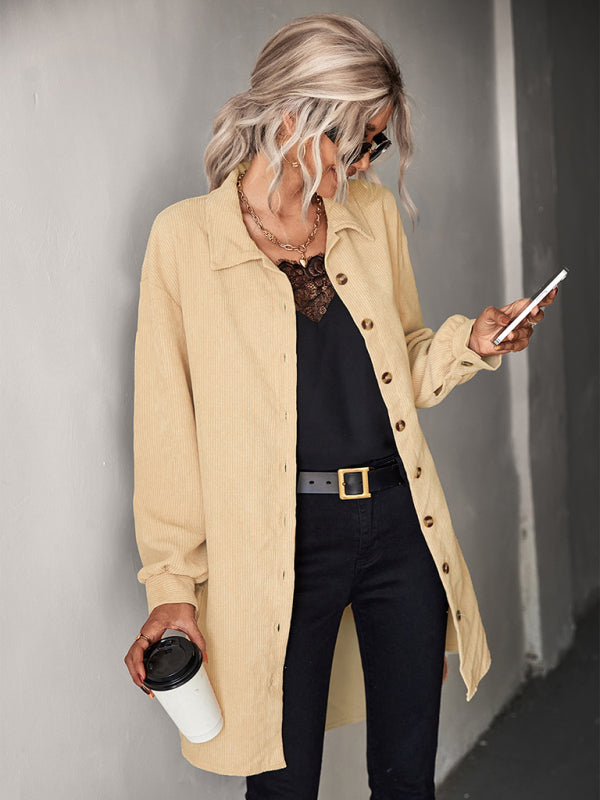 Idella Women's Cardigan Corduroy Shackets