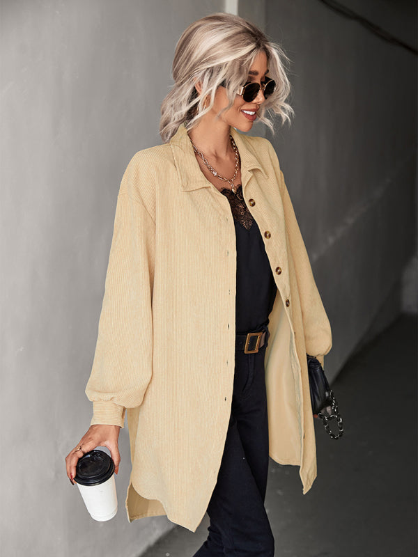 Idella Women's Cardigan Corduroy Shackets