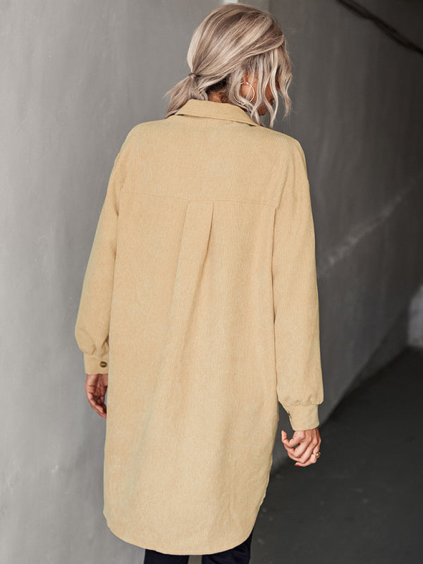 Idella Women's Cardigan Corduroy Shackets