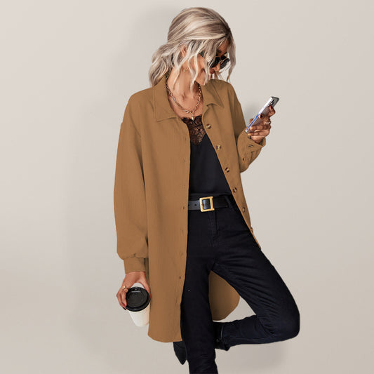 Idella Women's Cardigan Corduroy Shackets