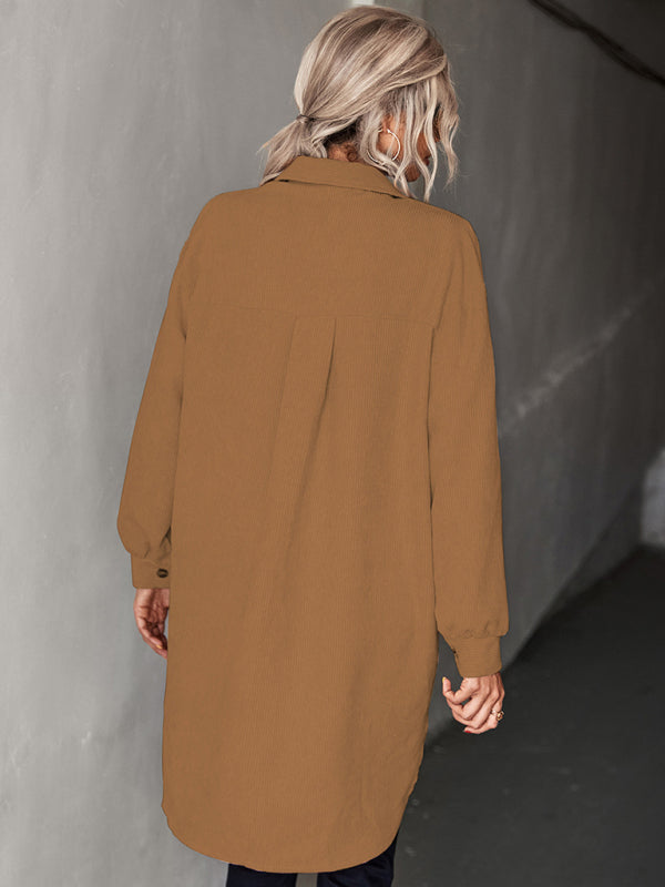 Idella Women's Cardigan Corduroy Shackets