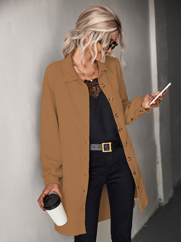 Idella Women's Cardigan Corduroy Shackets