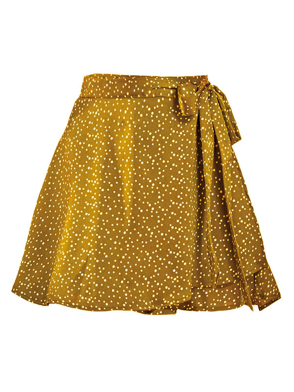 Anya Solid Color Skirt High Waist Fashion One Piece Tie Skirt Chiffon Satin Wrap Skirt