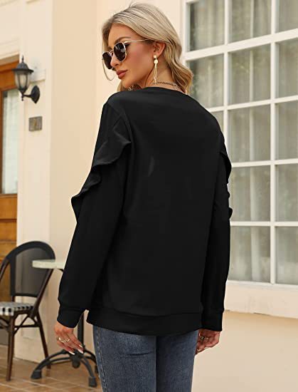 Willa New Casual Round Neck Sweater Pleated Long-Sleeved Top