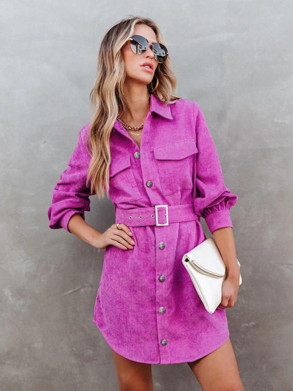 Tie Waist Shirt Dress