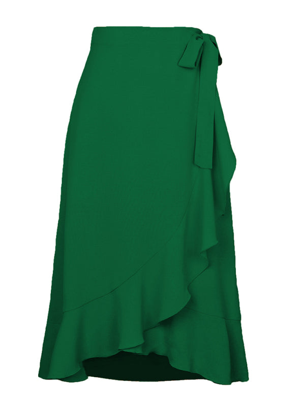Amirah Women’s Ruffled Asymmetrical Wrap Skirt