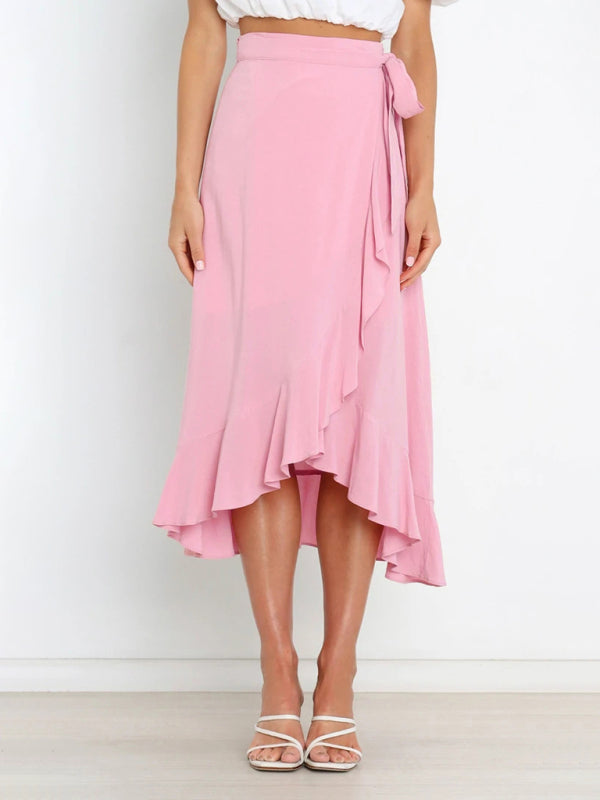 Amirah Women’s Ruffled Asymmetrical Wrap Skirt