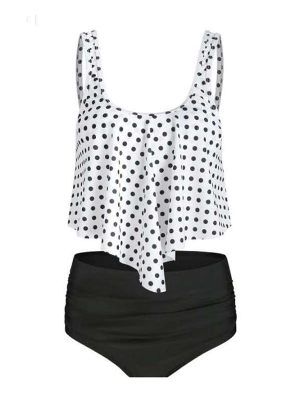 Emmanuelle Sexy Print High Waist Bikini Ruffle Swimsuit