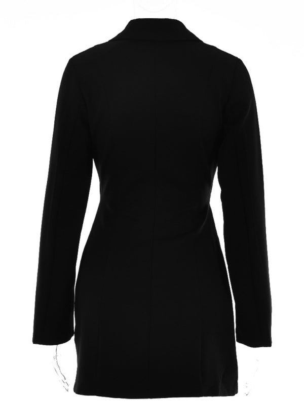 Aaliyah New Women Fashion Sexy Two Piece Lapel Long Sleeve Blazer Dress