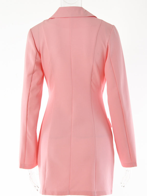 Aaliyah New Women Fashion Sexy Two Piece Lapel Long Sleeve Blazer Dress