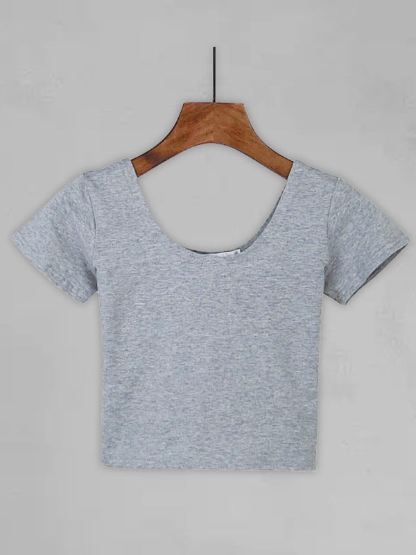 Diane Cotton Tight-Fitting Navel-Cut Short-Sleeved Women's T-Shirt Slim High-Waist Cropped Top