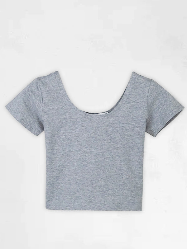 Diane Cotton Tight-Fitting Navel-Cut Short-Sleeved Women's T-Shirt Slim High-Waist Cropped Top