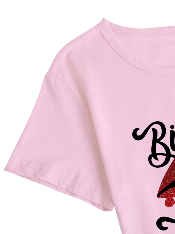 Eulalie Lips Print Birthday Graphic Casual Tee