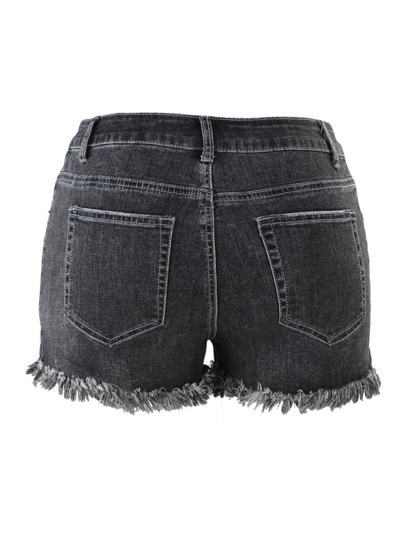 Avalynn Women's Casual Tassel High Waist Denim Shorts