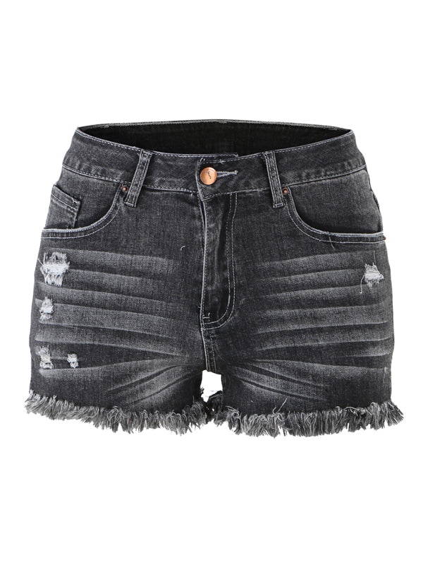 Avalynn Women's Casual Tassel High Waist Denim Shorts