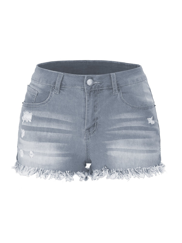 Avalynn Women's Casual Tassel High Waist Denim Shorts