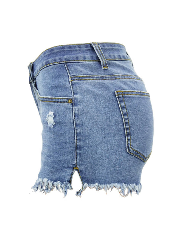 Avalynn Women's Casual Tassel High Waist Denim Shorts