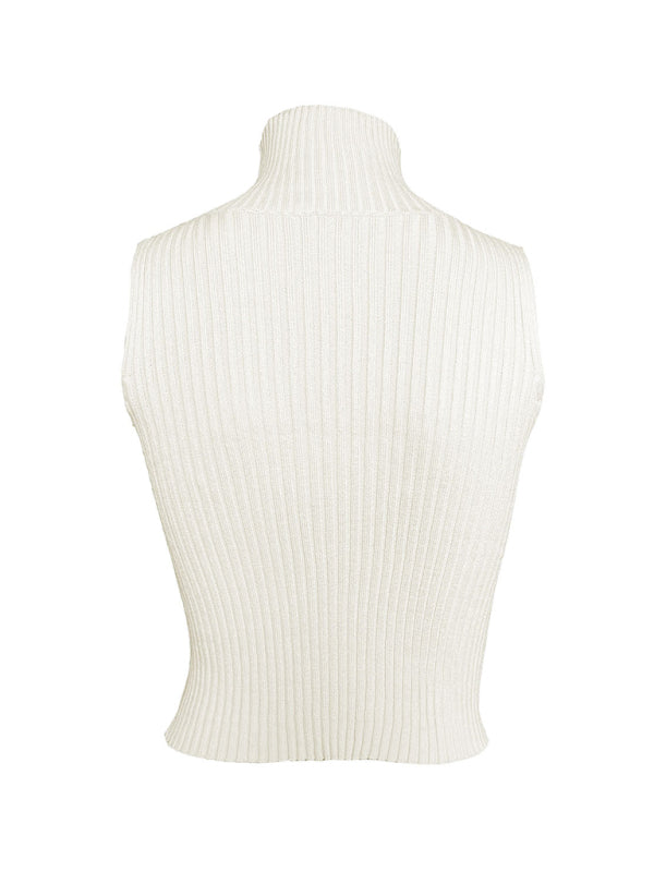 Channing Women's Solid Color Sleeveless Hollow Slim Wool Vest Top