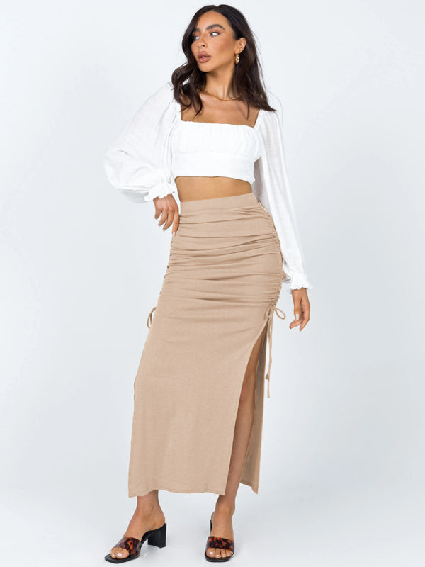 Alanna Women's Knitted Slit Slim Fit Hip Skirt