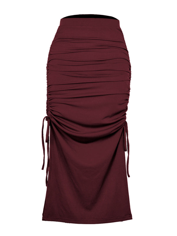 Alanna Women's Knitted Slit Slim Fit Hip Skirt