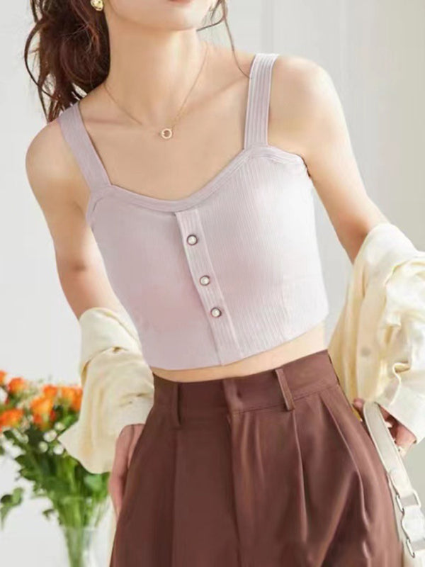 Cerise Sling Outer Wear Small Vest With Chest Pad Beautiful Back Inner Base