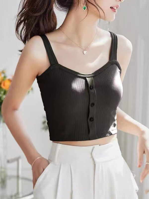 Cerise Sling Outer Wear Small Vest With Chest Pad Beautiful Back Inner Base