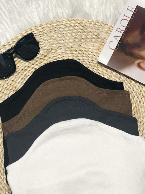 Capriella Solid Color Inner And Outer Wear Slim-Fit Irregular Beautiful Back Tank Top