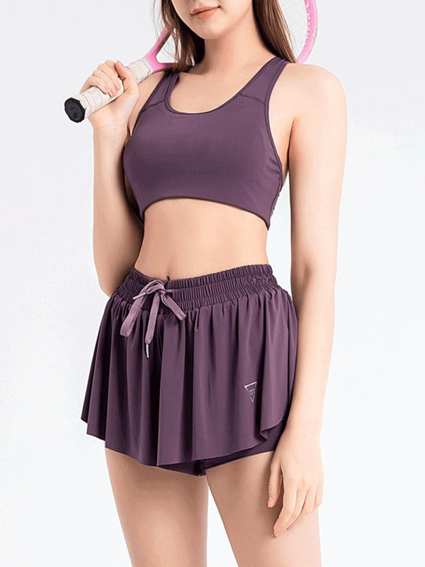 Liana 2 in 1 Shorts Yoga Clothes Running Fitness Sports Tennis Skirt Pants Large Size Sports Shorts