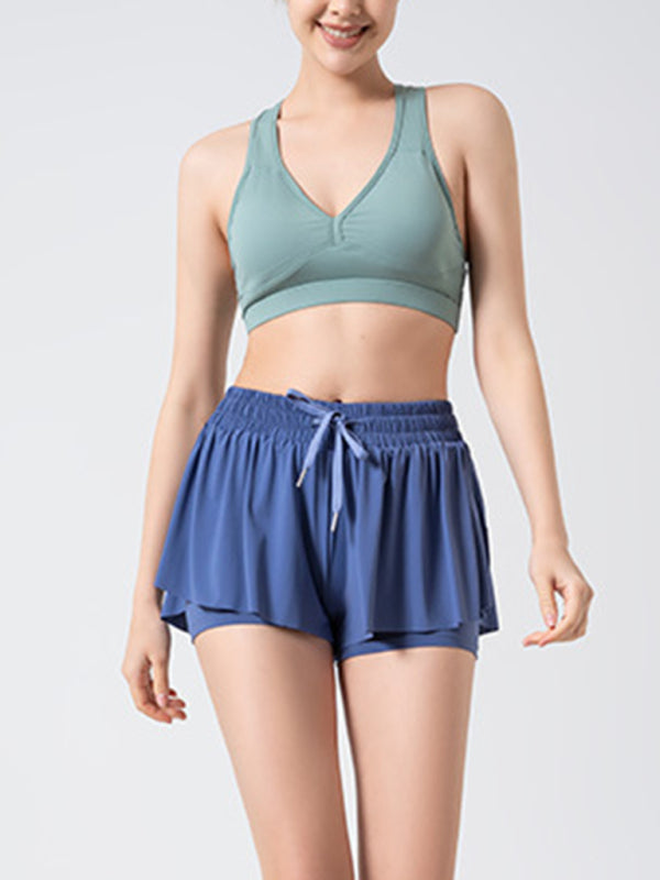 Liana 2 in 1 Shorts Yoga Clothes Running Fitness Sports Tennis Skirt Pants Large Size Sports Shorts