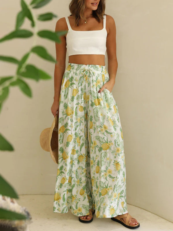 Bobbie Leisure Style Spring-summer Woven Knit Pants With Slant Pockets