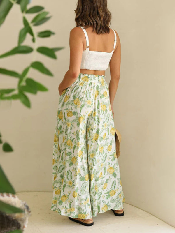 Bobbie Leisure Style Spring-summer Woven Knit Pants With Slant Pockets