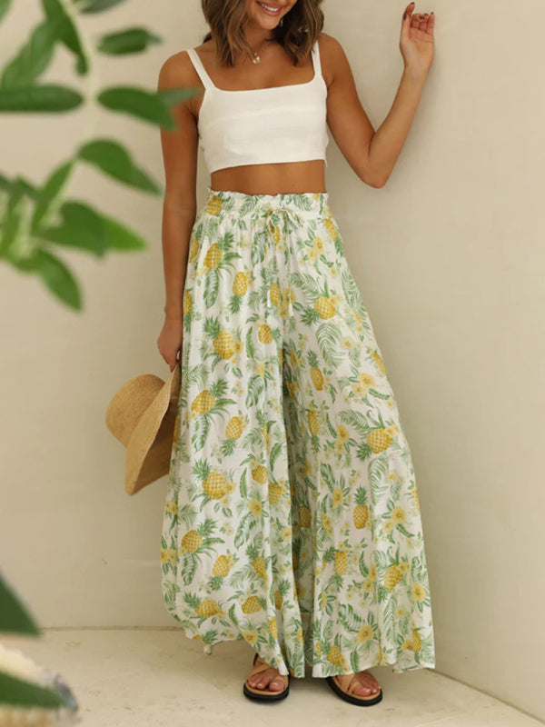 Bobbie Leisure Style Spring-summer Woven Knit Pants With Slant Pockets