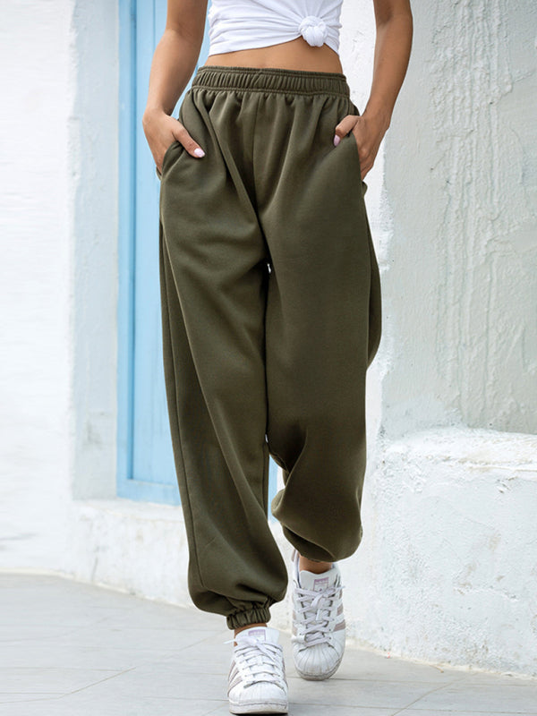 Saanvi Four Seasons Home Leisure Sports Basic Loose Leg Pants