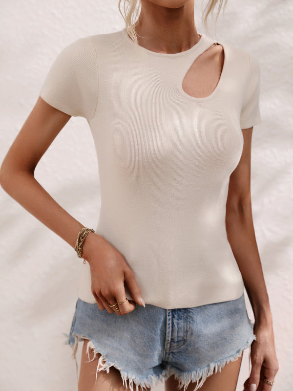 Caitlyn New Solid Color Loose Digging Fashion Sexy Slim Women's Knitwear