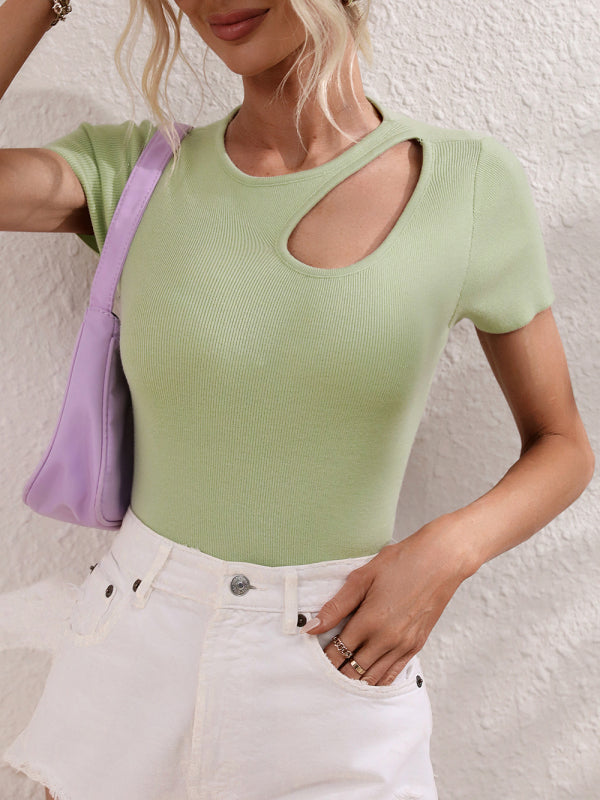 Caitlyn New Solid Color Loose Digging Fashion Sexy Slim Women's Knitwear