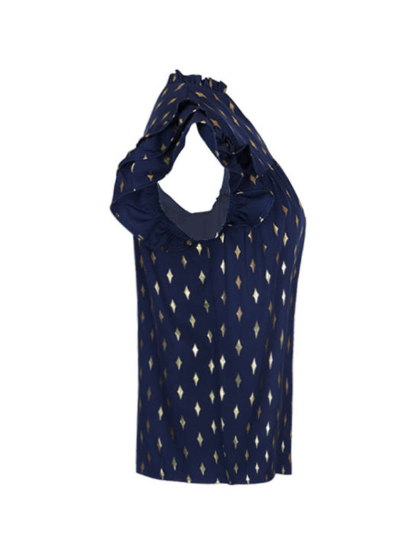 Quiana Summer New Women's Ruffled French Retro Shirt