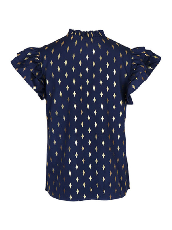 Quiana Summer New Women's Ruffled French Retro Shirt