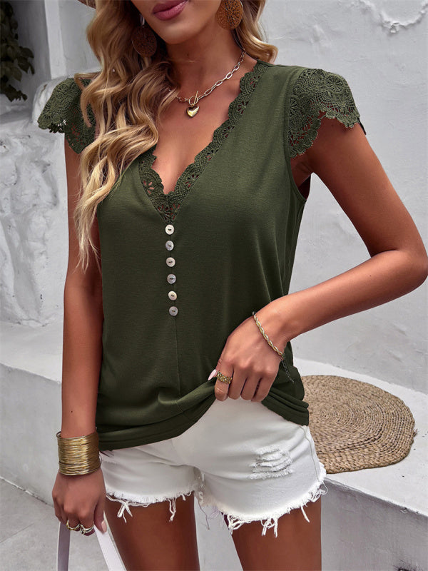 Mckenzie New Flying Sleeve V-Neck Knitted Sweater Top