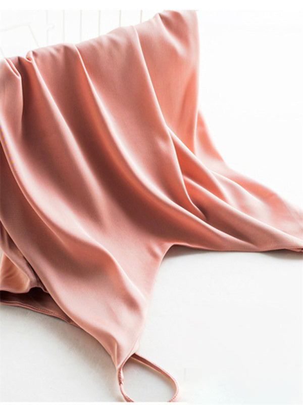 Hattie Satin V-Neck Camisole Bottoming Shirt Sexy Outerwear Summer Short Silk