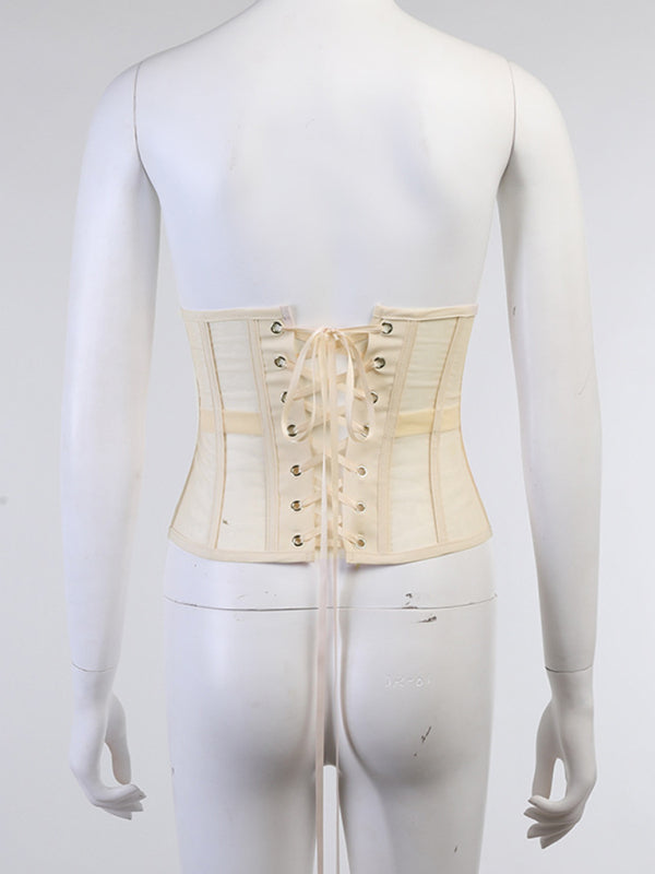 Giavanna All-Match Sexy Mesh Short Waist Vest