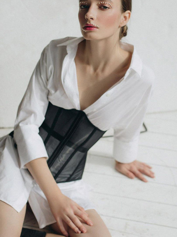 Giavanna All-Match Sexy Mesh Short Waist Vest