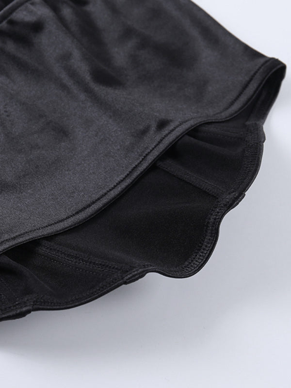 Genessa Tube Top Sexy Open Back Cropped Collar Slim Top