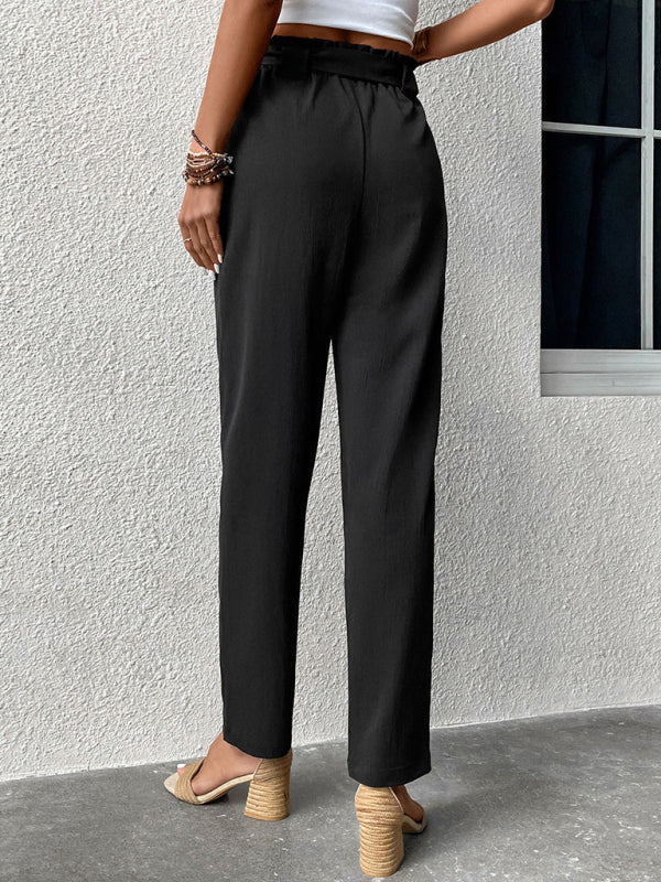 Amelia Women High-Waist Tie Belt Loose Pants