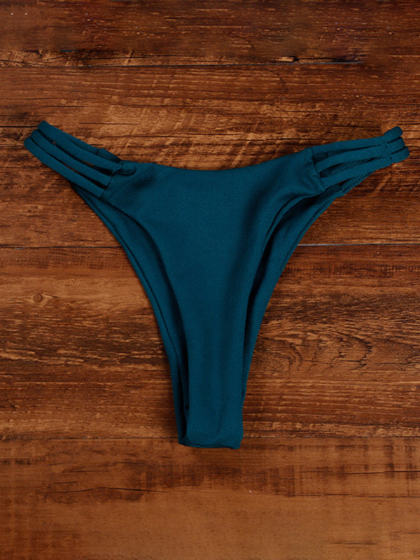 Rylan Bikini Solid Color Halter Sexy Hollow Beach Vacation Ladies Swimwear