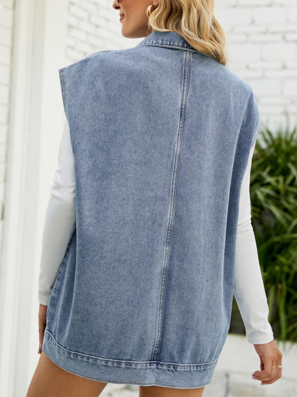 Giana New Denim Vest Summer Fashion Trend Denim Sleeveless Vest