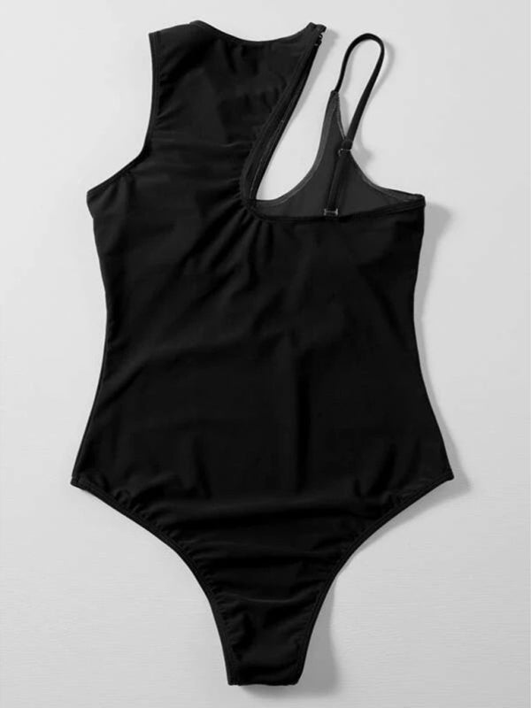 Salma Hollow Multicolor One Shoulder Sexy Swimsuit Women