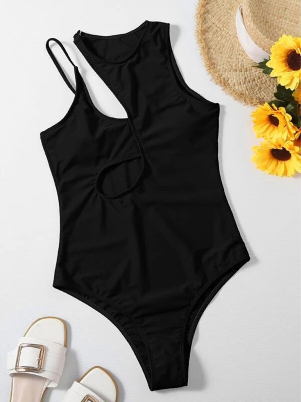 Salma Hollow Multicolor One Shoulder Sexy Swimsuit Women